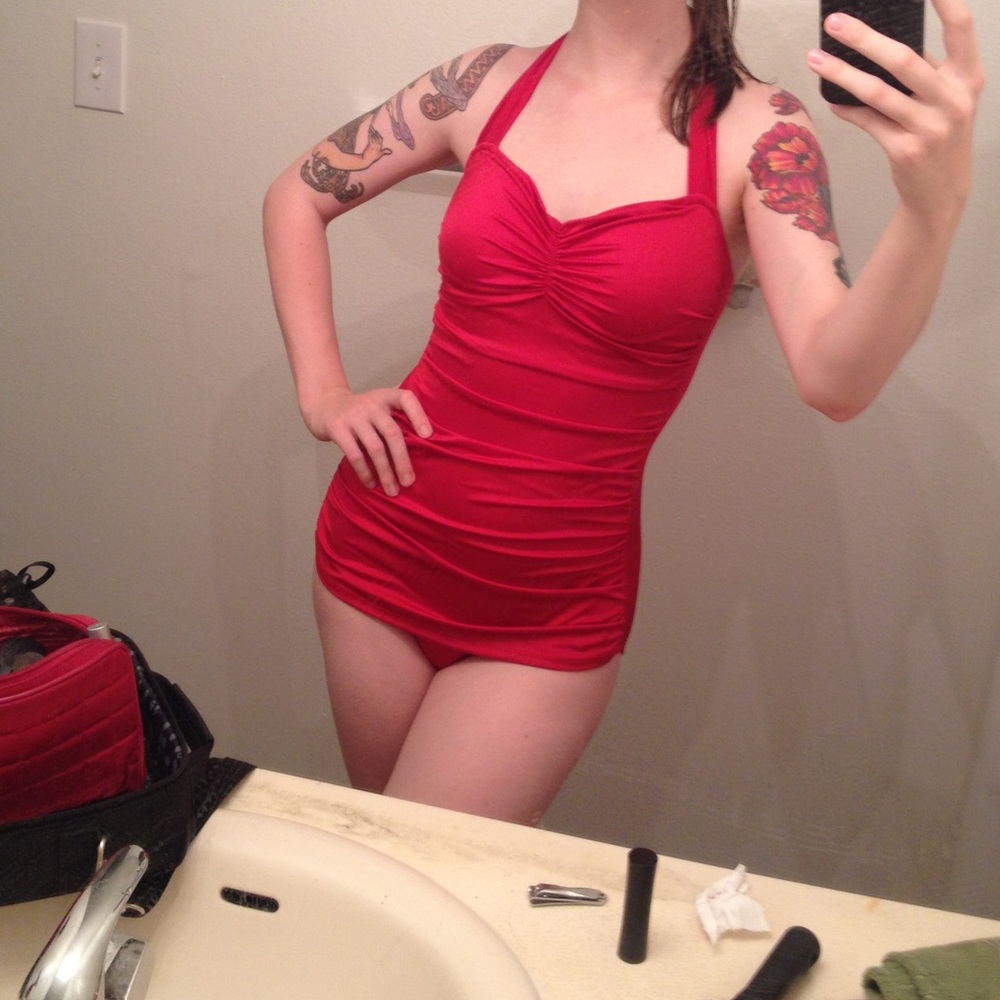 Adorable 60s inspired vintage bathing suit!